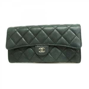 CHANEL Authentic Black Caviar Leather Wallet